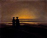 Caspar David Friedrich Canvas Paintings - Sunset